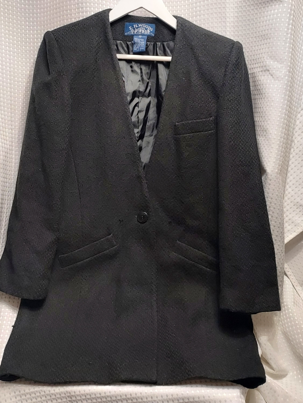 Women's Black Single-Button Blazer Jacket